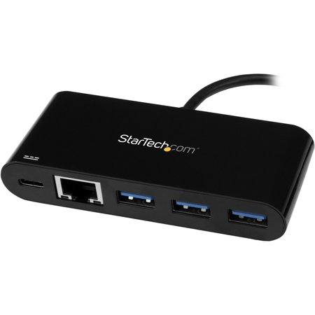 Startech.Com 3 Port USB C Hub w/ GbE & PD 2.0 - C to 3x A - USB 3.0 Hub HB30C3AGEPD